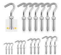 Glarks 6 piezas de kit de gancho de expansión m6, tornillo de gancho en forma de Copa abierta de acero inoxidable 304, gancho de hormigón pesado