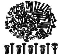 Glarks 60pcs M5 Jack Tuerca y cabeza plana Phillips máquina tornillos Kit, negro jacknut tornillo ancla, inserto roscado tuerca de pétalo tuerca de expansión