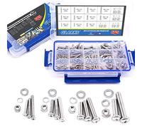 glarks 705pcs M3 M4 M5 acero inoxidable Phillips Pan Cabeza Tornillos Tornillos Tuercas y soporte de juntas Primavera Arandelas Surtido Kit
