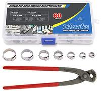 Glarks 80 abrazaderas de manguera de acero inoxidable 304 de 7 a 21 mm con kit de pinzas