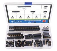 glarks 80pcs 2.54 mm doble fila recto hembra conector pines de vaso tira Surtido Kit para Arduino Prototipo Escudo (doble fila)