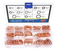 Glarks - Arandelas métricas de cobre para sellado de anillas planas - 8 tamaños de M6 M8 M10 M12 M14 M16 M18 M20