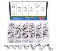 Glarks Juego de 130 abrazaderas de correa de dos agujeros M8 M10 M12 M14 M16 M20 M25 304 de acero inoxidable resistente correa de tubo rígida soporte en U kit surtido de correas para fijación de tubos