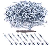 Glarks Juego de 260 tornillos de bolsillo para agujeros de 8 tamaños cuadrados, autoperforantes, rosca fina, kit surtido de tornillos para madera y chapa (rosca gruesa)