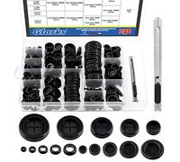 Glarks Juego de 291 ojales de goma que incluyen 110 piezas de 5 tamaños de un lado para cortafuegos y 60 arandelas de goma de doble cara de 5 tamaños y 120 piezas Kit de surtido de juntas de goma