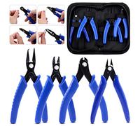 Glarks Juego de 5 Alicates de Joyería: Anillo Dividido, Crimpado de Cuentas, Cortador de Alambre y Corte de Alambre de Memoria