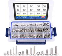 Glarks Juego de 510 piezas métricas M3 M4 M5 304 de cabeza plana de acero inoxidable avellanado, tornillos y tuercas, kit surtido de llaves hexagonales Allen