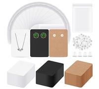 Glarks Juego de 550 tarjetas de aretes con respaldos de aretes y bolsas autosellantes, 9x6 cm, 3 colores, tarjetas de exhibición de aretes, joyería colgante, embalaje de aretes