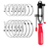 Glarks Juego de 7 abrazaderas de acero inoxidable 304, herramienta de abrazadera de crimpado de junta CV, abrazadera de guía CV universal ajustable con alicates de abrazadera de maletero CV para la