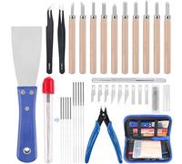Glarks - Juego de herramientas de limpieza de boquilla de impresora 3D, incluye agujas de limpieza de 0.35 mm 0.4 mm, kit de herramientas de tallado de madera, kit de limpieza de cuchillos