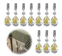 Glarks Juego de Pesas para Mantel, 10 Piezas de Clip de Metal AB Cristal de lágrima prismas Colgante Mantel Pesos (Rosa)