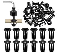 Glarks Kit de 25 tuercas de gato métricas M4 de pétalo negro, tuercas de expansión, tuercas de expansión, fijaciones delgadas, montaje de tacos para pared hueca, línea de hierro, uso en paredes finas