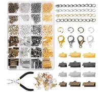 GLARKS Kit de 771 pulseras de cinta multicolor, marcapáginas, extremos de crimpado, cierres de langosta y extensores de cadena