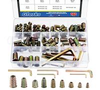 Glarks Kit surtido de tuercas roscadas métricas de 9 tamaños, incluye 135 tuercas hexagonales M4/M5/M6/M8/M10, casquillos roscados y 5 llaves hexagonales para muebles de madera