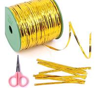 Glarks - Lazos metálicos para pan, caramelos, fiestas, lazos decorativos