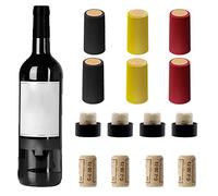 Glarks Paquete de 100 Tapones de Corcho y Cápsulas Termorretráctiles de PVC para Botellas de Vino - 55 Corchos y 45 Cápsulas de 3 Colores