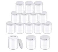 Glarks Paquete de 8 tarros de vidrio de 8 onzas con tapas, tarros redondos de vidrio transparente con forro interior y tapas plateadas para almacenar cremas, productos de belleza, cosméticos y