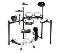 Glarry Batería eléctrica con almohadillas de malla silenciosas, 25.4 cm Dual Zone Snare, HiHat y Kick Drum Set de batería para adultos, 30 kits y 450 sonidos auténticos, Drumeo, USB MID