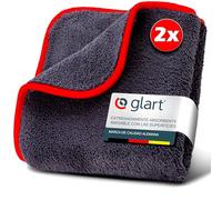 Glart 42TP Set de 2 Toallas de Microfibra 40×40 cm - Limpieza sin Pelusas ni Rayas - para Superficies Brillantes, Vidrio, Muebles, lacados, Cocina y baño - Reutilizable, Lavable