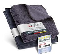 Glart 4432K Set 2 paños microfibra coche - Cristales y ventanas - Fishskin 60x40 cm + paño secado 32x32 cm - limpieza sin rayas - ideal auto, hogar y limpiacristales profesional