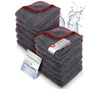 Glart 443TP4 Set de 12 toallas de microfibra - 600 GSM - 40x40 cm - Toallas de pulido suaves para coche para secado y cuidado - Ultra suaves, sin pelusa y absorbentes - Para cuidado de coches, motos.
