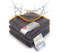 Glart 443TPO premium, set de 3 paños de microfibra ultra suaves y absorbentes de 600 gsm para coche, 40x40 cm, naranja.