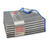 Glart 44C6B 6X Paños de Carbono, para Limpieza de Ventanas, Tela para Autos, paños de Microfibra para Vidrio, sin Rayas ni Manchas, paños de Pulido para Ventanas, sin Pelusa 32x32 cm, 400 gsm.