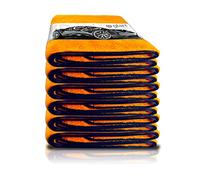 Glart 44WG6 Set de 6 toallas de secado coche XXL - 90x60 cm, microfibra ultraabsorbente sin pelusa - paño naranja para coche, moto, barco y hogar - suave, resistente, lavable, no daña la pintura
