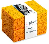 Glart 44WSN Pack de dos esponjas de lavado naturales, Amarillo, 18 x 12 x 6 cm, Set de 2
