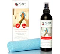 Glart 45KR Set de limpieza para frentes de cocina - Spray de 250 ml sin alcohol + paño de microfibra 40x40 cm con estructura de gofre - para superficies lacadas, plásticas y brillantes