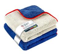 Glart 472PP Paños microfibra coche 2 uds 40x40 cm - Toallas secado y pulido sin rayas ni pelusas - Interior y exterior - ideal para pintura, cristales, salpicadero y cuidado del coche