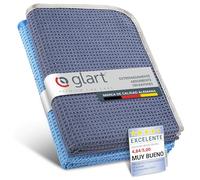 Glart 47TB: set de 2 toallas de microfibra para coche y hogar, estructura de gofre o nido de abeja, 70x40 cm, azul.
