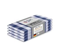 Glart 48BYB Juego de 4 paños de cocina premium, paños de cocina, paños de cocina, 100% algodón OEKO-TEX, 70x50 cm, cuadros azules, prelavados