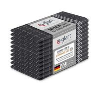 Glart 48GI2 Juego de 10 toallas de cocina, 50x70 cm, 100% algodón certificado OEKO-TEX Standard 100, gris, prelavadas, para cocina y lavado