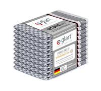Glart 48GS Set de 10 paños de cocina 90x45 cm, 100% algodón en negro, certificado OEKO-TEX Standard 100, sin pelusas, lavable, prelavado para cocina y lavado de platos.