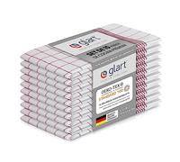 Glart 48KR2 juego de 10 paños de cocina paños de cocina paños de cocina paños de cocina, 50x70 cm, 100% algodón OEKO-TEX, cuadros rojos, prelavados