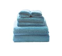 Glart 49M4B - Juego de 6 toallas de microfibra absorbente de óptima calidad. Adecuado para secar la piel y el cabello con simples toques. Juego de 6. Color azul