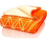Glart J2BO Manta Suave Flor de la Vida, Algodón 150x200 cm, extra suave, amigable con la piel, cálida, transpirable, para sofá, lavable a máquina - manta de yoga acogedora.