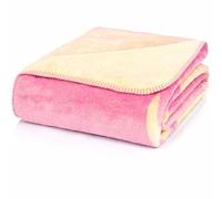 Glart J2H Manta Suave Diseño de Reno en Rosa Antiguo - Manta para Sofá y Cama de Mezcla de Algodón Poliacrílico 150 x 200 cm