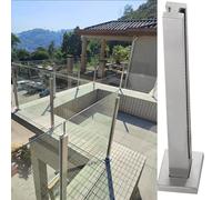 Glas Post para sistema de barandilla de vidrio, soporte de acero inoxidable para escaleras, balcones, terrazas, vallas de piscina, poste medio de 50 cm, duradero y elegante