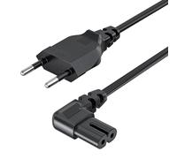 GlasFlength 3M Cable de Alimentación EU 2 Enchufe a 90 Grados, Cable Alimentacion C7 Cable Gráfica 8 Compatible con Samsung Philips LG Sony Sharp Panasonic LED TV Sky High Tech TV PS4 - Negro