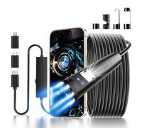 GlasFlength 5m Endoscopio Camara de Inspeccion, 1920 HD Camara Endoscopica para Movil con 8+1 Luces LED IP67 Impermeable Camara Inspeccion Tuberias Semirrígido Endoscopio para Movil para Android iOS