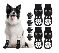 GlasFlength Calcetines Antideslizantes para Perros, Calcetines para Perros con Correas Ajustables Calcetines Protector de Patas para Perros Calcetines Antideslizantes Control de Tracción Negro (S)