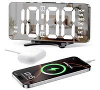 GlasFlength Despertador Digital, Pantalla LED de 6,7 Pulgadas Reloj Despertador con Snooze 2 Puertos de Carga USB Brillo Regulable Reloj Digital Sobremesa para el Hogar o el Dormitorio (Negro)