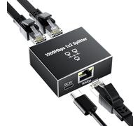 GlasFlength Divisor LAN de 1 a 2 1000 Mbps Ethernet, conmutador LAN de 4 Puertos con Cable de alimentación Tipo C Gigabit Ethernet Switch Cable de alimentación para Ordenador hubs Switches Router