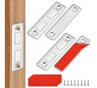 GlasFlength Imanes para Puertas 2 Piezas, Iman Puerta Armario Adhesivo Pestillo Ultra Delgado Magnético Fuerte Cierre para Alacena Imán para Puerta de Muebles Armario de Cocina Cajones