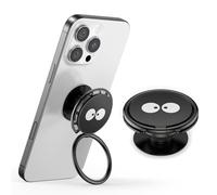 GlasFlength Popsocket - Soporte para teléfono móvil, Soporte para Dedos con Base Extensible, Color Negro, 255°, Anillo para teléfono móvil de 360°, botón para Sujetar Smartphones y Fundas