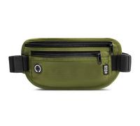 GlasFlength Riñonera Viaje con Bloqueo RFID, Riñonera de Seguridad Antirrobo con 2 Bolsillos y Hebilla Ajustable Impermeable Cinturones de Dinero Ocultos para Hombre y Mujer (Oliva)