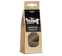 GlasGarten Crispy Caves | tamaño S / 3 Piezas - Cuevas comestibles para gambas Ornamentales, 2en1 = escondite y comedero, ricas en Fibra con Fibras de Madera y Hojas de Nogal