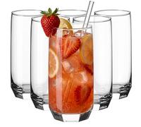 Glasmark KROSNO 1992 Juego de 6 Vasos Altos 340ml para Cócteles y Zumos - Cristal Transparente con Fondo Biselado para tu Cocina y Hostelería - Robusto y Estable - Resistente al Lavavajillas